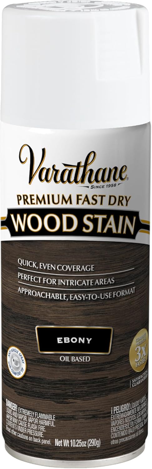 Varathane Premium Fast Dry Wood Stain Spray, 10.25 oz, Ebony