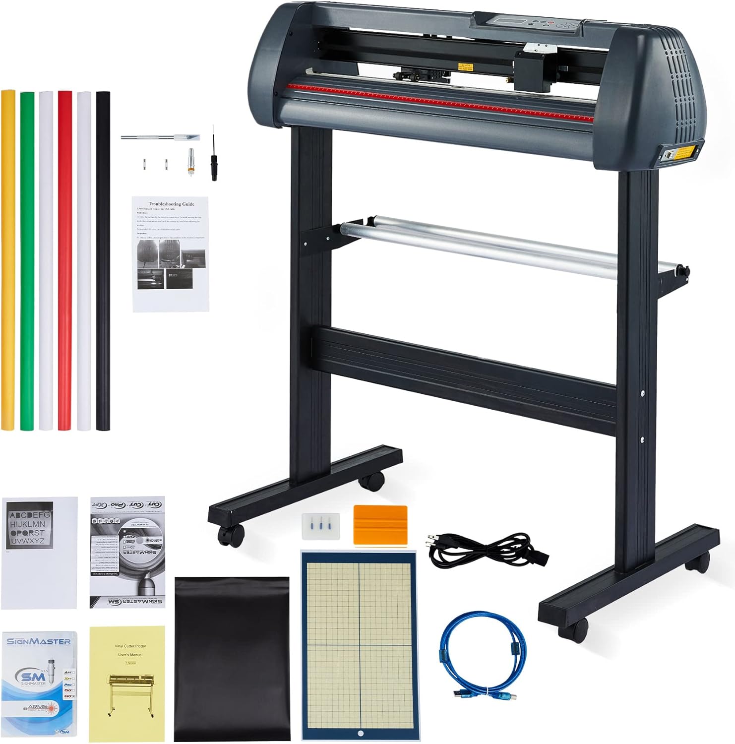 CREWORKS 72cm Vinyl Cutter Plotter for Drawing and Cutting Custom Stickers Signs Shirts, 28'' Design Cutting Machine with Stand, Sign and Sticker Maker Machine w Digital Controls, SignMaster Software