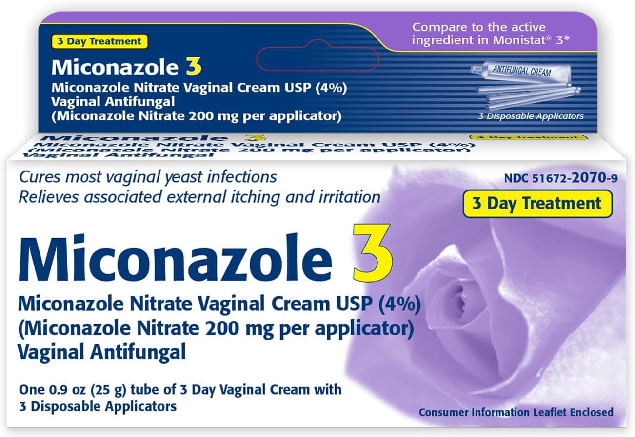 TARO 3-Day Yeast Infection Treatment for Women – 4% Miconazole Nitrate Vaginal Cream 25g Tube, Designed for Fast, Effective Feminine Care and Relief.