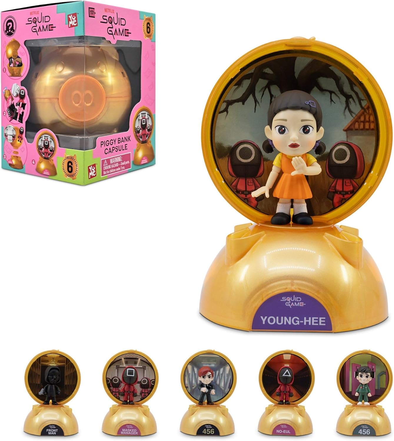 YuMe Squid Game Blind Box Capsule – Official Netflix Mystery Figurine & Piggy Bank - Collectible Figures Blind Box for Fans & Kids - Ideal Gift for Birthdays, Holidays & Collectors (1 Pack)