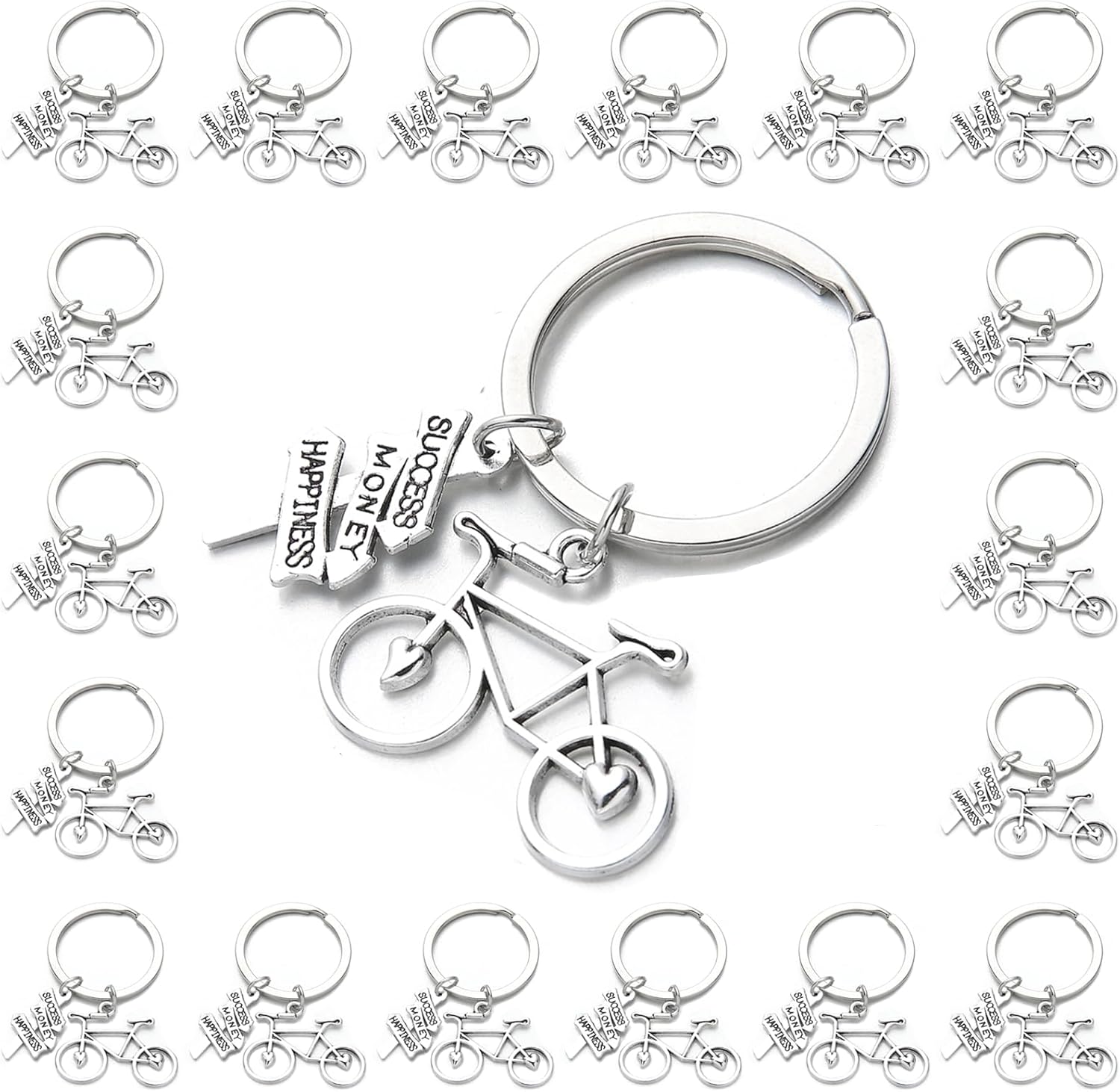 PHAETON 20PCS Bicycle Keychain Success Move Happiness Keychain Cycling Lover's Keyring Bicycle Race Souvenir Bike Lovers Gifts Cycling Gift Bicycle Inspirational Gift