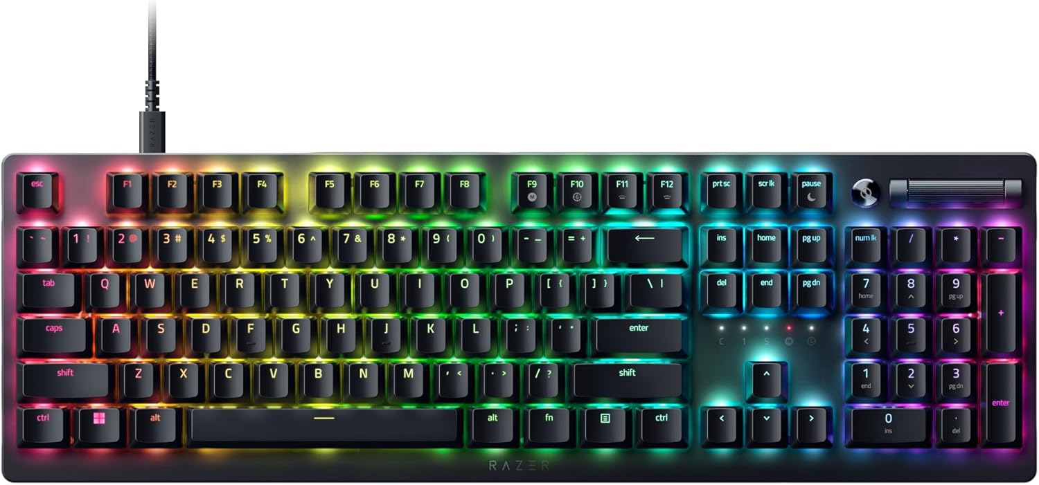 Razer DeathStalker V2 Pro (Red Switch) - Wireless Low-Profile Optical Gaming Keyboard (Linear Optical Switches, HyperSpeed Wireless, Bluetooth 5.0, Laser-Etched Keycaps) UK Layout | Black