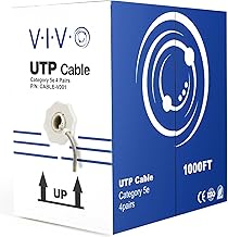 VIVO Gray 1,000ft Bulk Cat5e, CCA Ethernet Cable, 24 AWG, UTP Pull Box, Cat-5e Wire, Indoor, Network Installations CABLE-V001