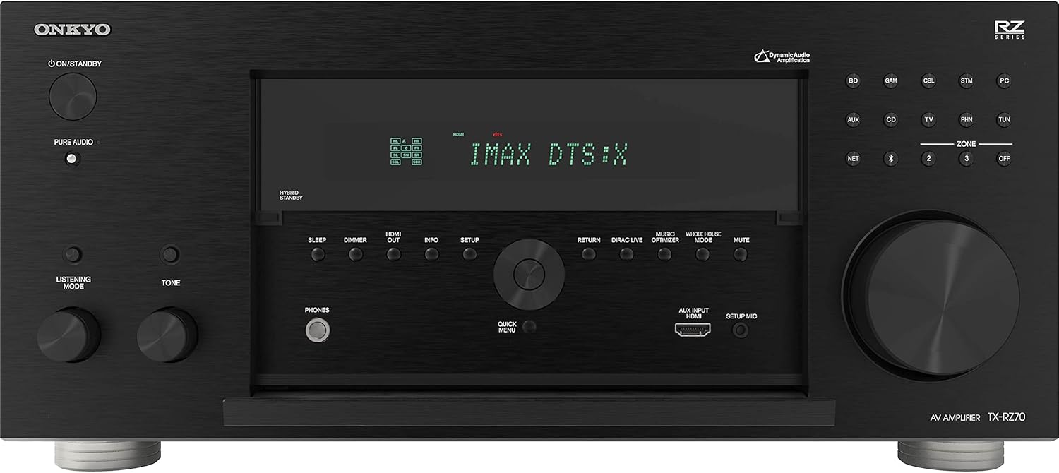 Onkyo TX-RZ70 11.2-Channel AV Receiver - 140 Watts Per Channel, Dirac Live Out of Box, Works with Sonos Certified, THX Certified and More