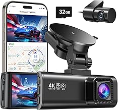 REDTIGER Dash Cam Front Rear, 4K/2.5K Full HD Dash Camera for Cars, Included 32GB Card, Built-in Wi-Fi GPS, 3.16” IPS Screen, Night Vision, 170°Wide Angle, WDR, 24H Parking Mode