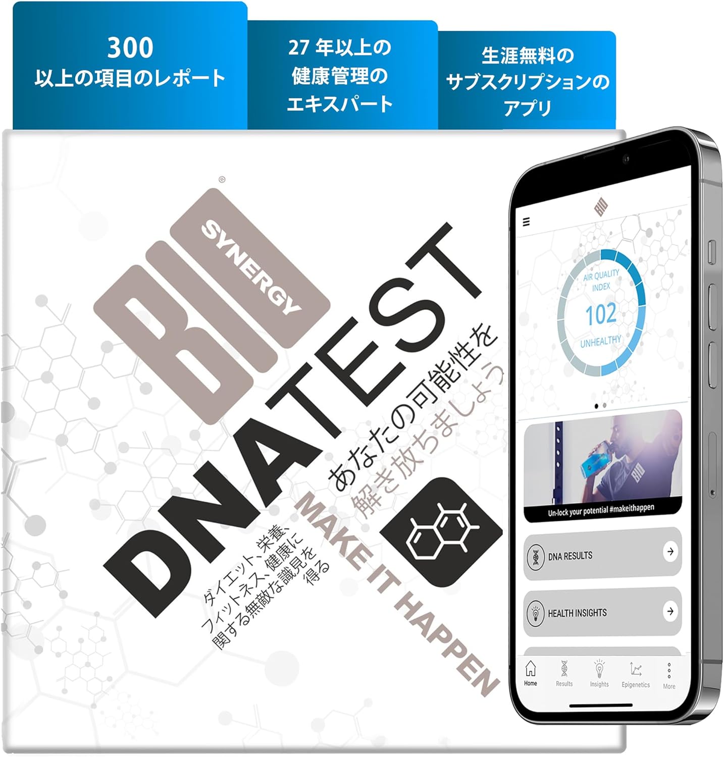 Bio-Synergy Home DNA Test Kit for Personal Genetic Health Insights into Diet, Nutrition, Well-Being, and Fitness - Includes tailored Physical Workouts, Dietary, and Supplements Advice based on Results