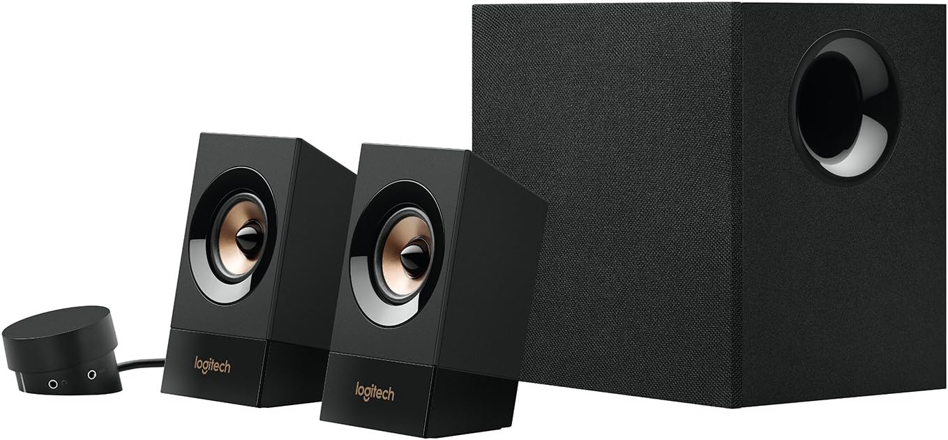 Logitech Z533 2.1 Multimedia Speaker System with Subwoofer, Powerful Sound, 120 Watts Peak Power, Booming Bass, 3.5mm Audio and RCA Inputs, UK Plug, PC/PS4/Xbox/TV/Smartphone/Tablet/Music Player