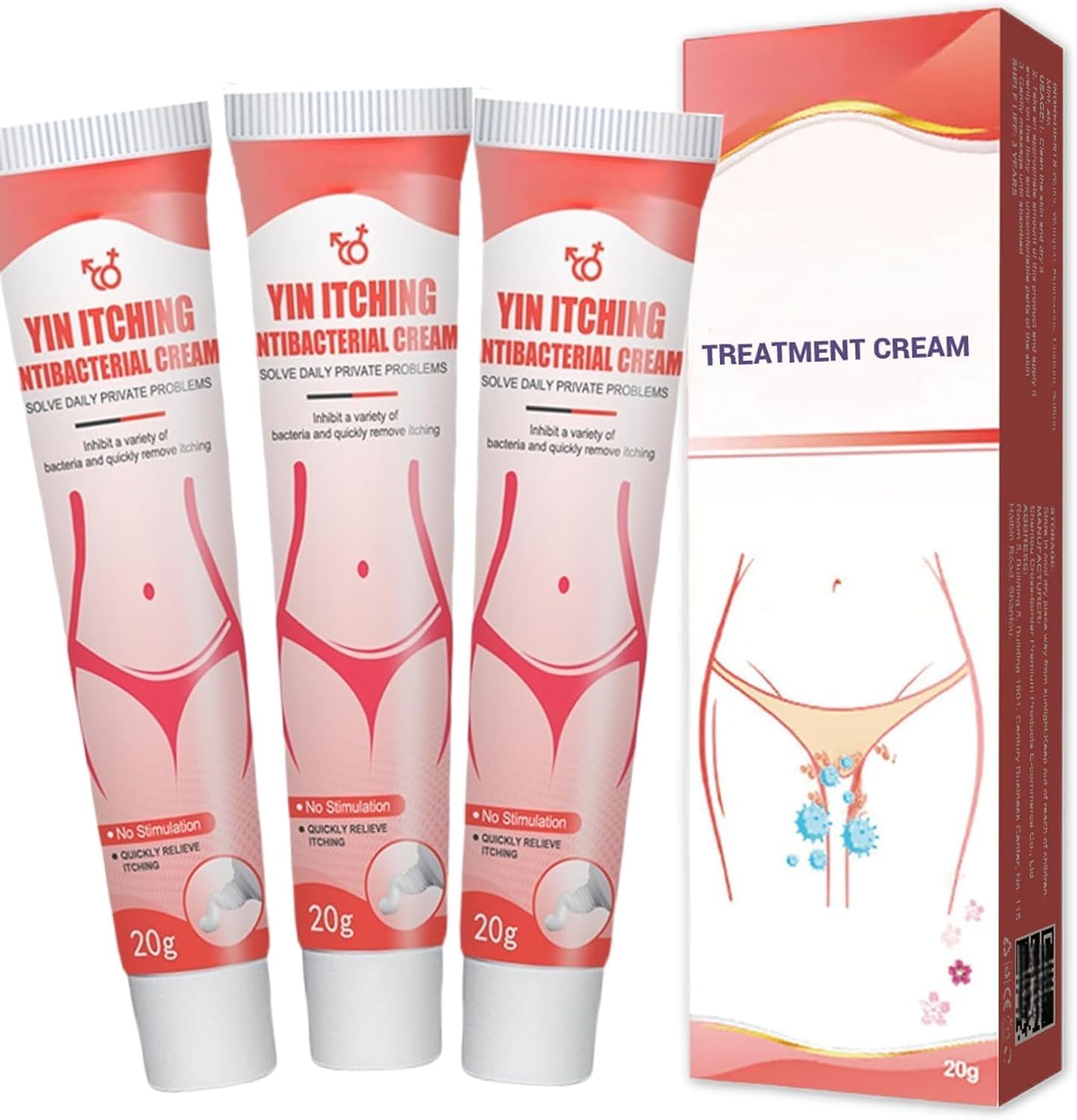 Private Parts Itch Relief Cream for Women, Anti Itch Cream, Intimate Soothing Cream, Fast Relieve Itching Skin Irritation, Soothes Itching, Redness Soreness (3 Count)