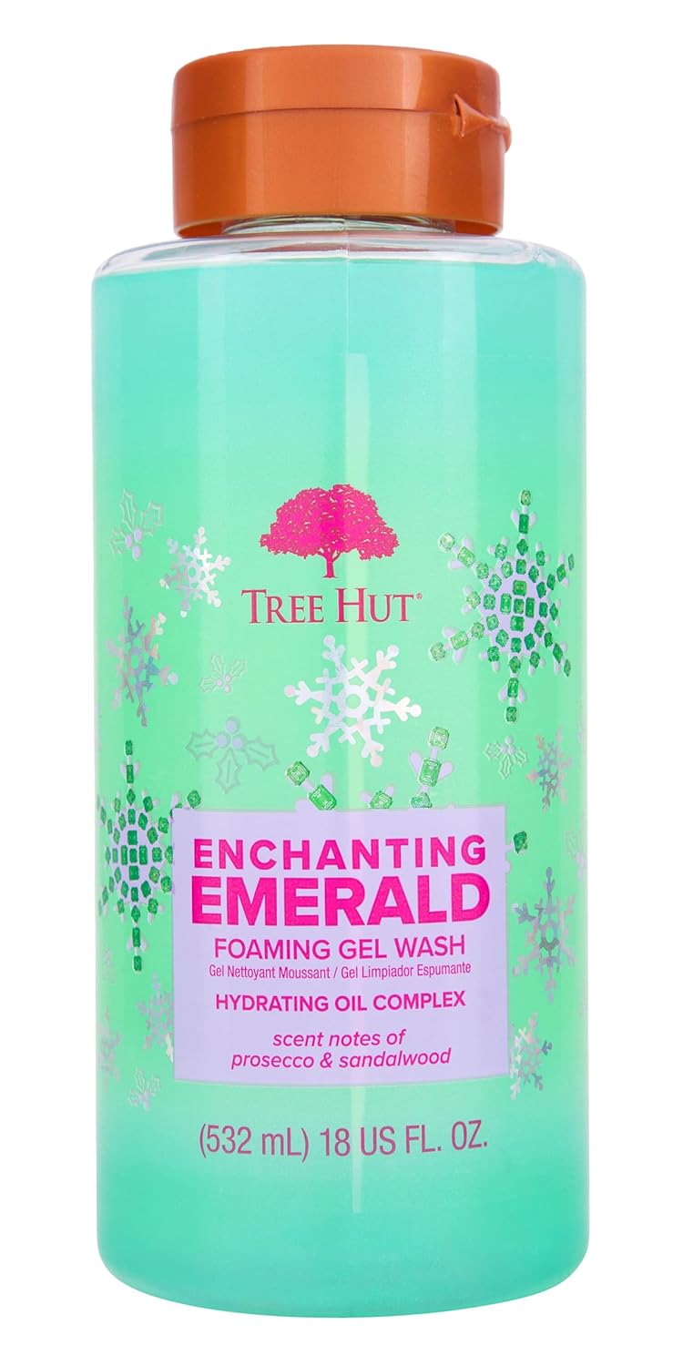 Tree Hut Holiday Enchanting Emerald Hydrating & Moisturizing Foaming Gel Wash, Limited Edition Gift, Infused with Our Hydrating Oil Complex, 18 oz.