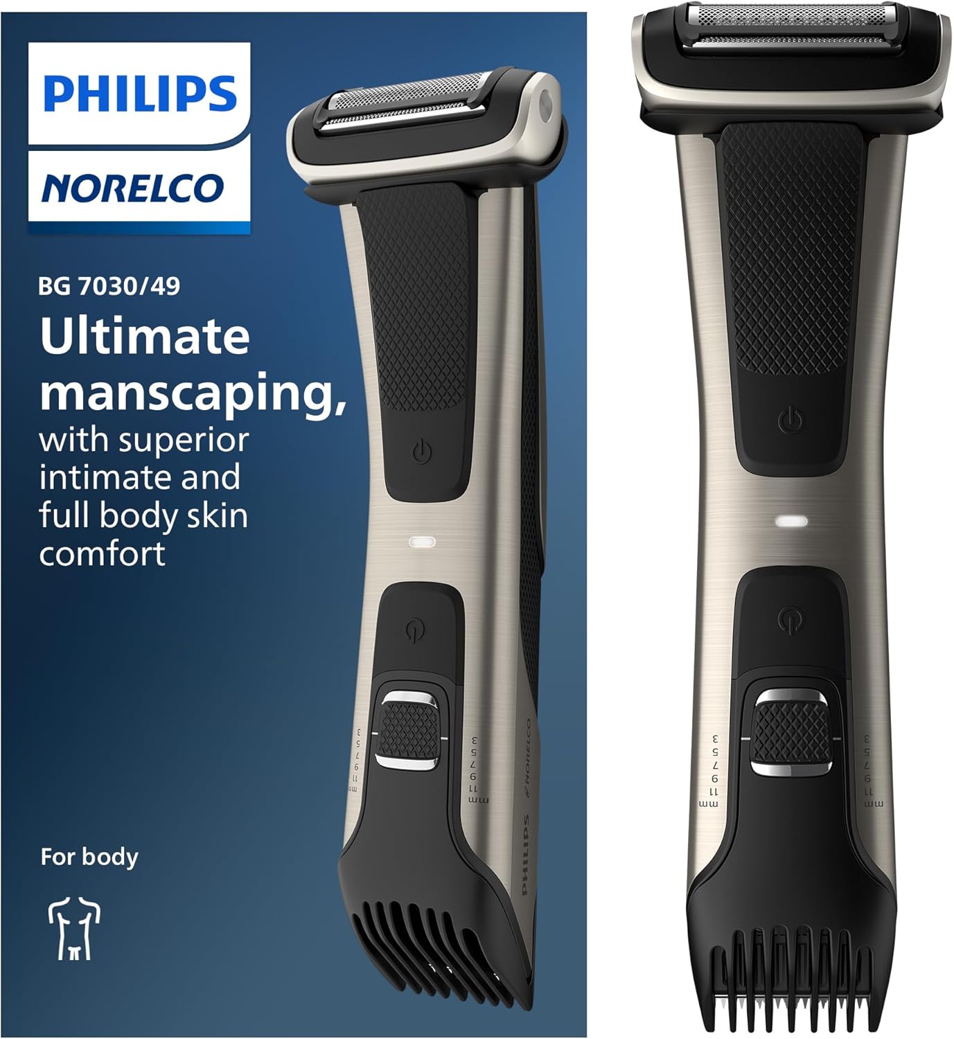 Philips Norelco Bodygroomer BG7030/49 - skin friendly, showerproof, body trimmer and shaver
