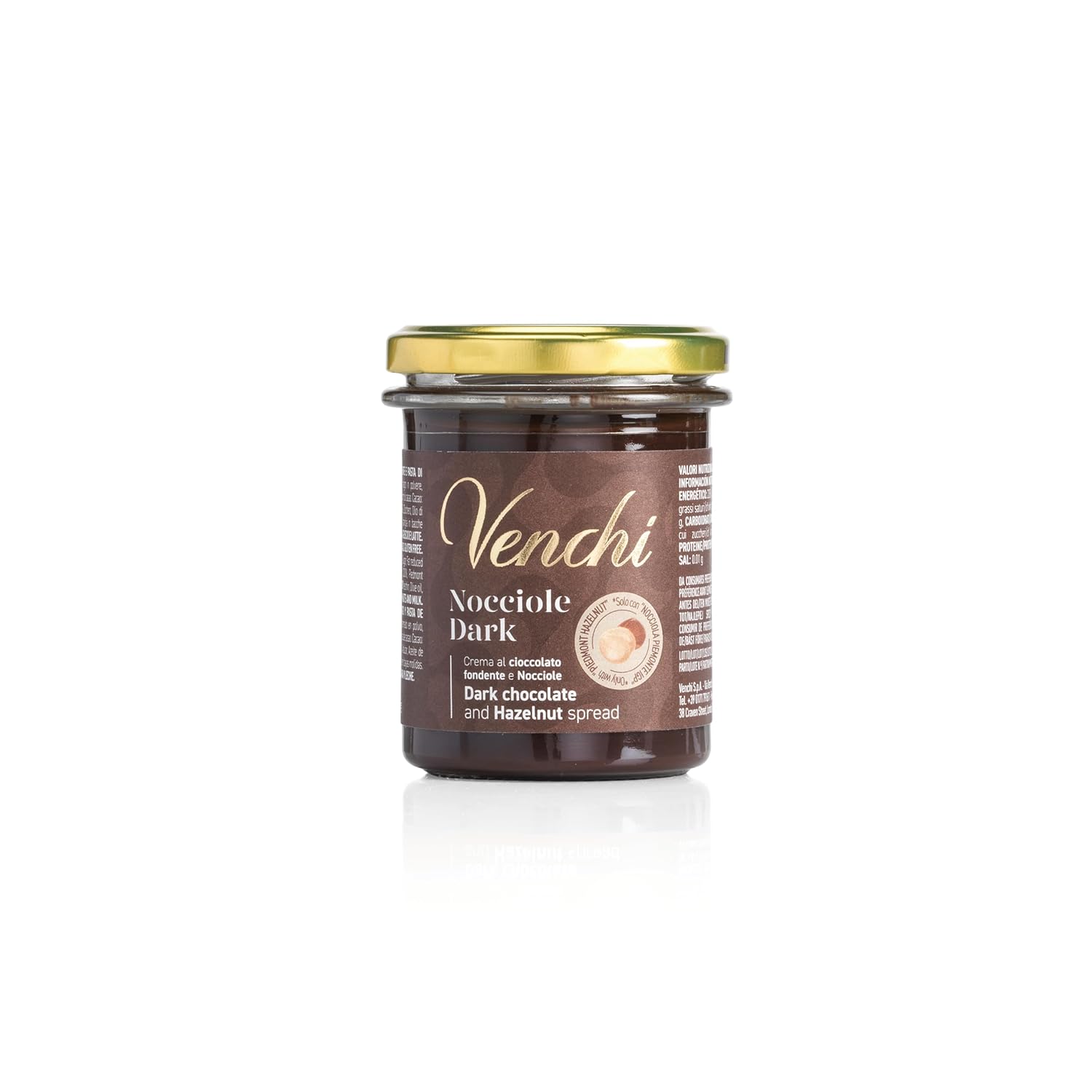 Venchi - Dark Chocolate and Piedmont Hazelnut Spread, 7.05 oz - Gluten Free - Vegan