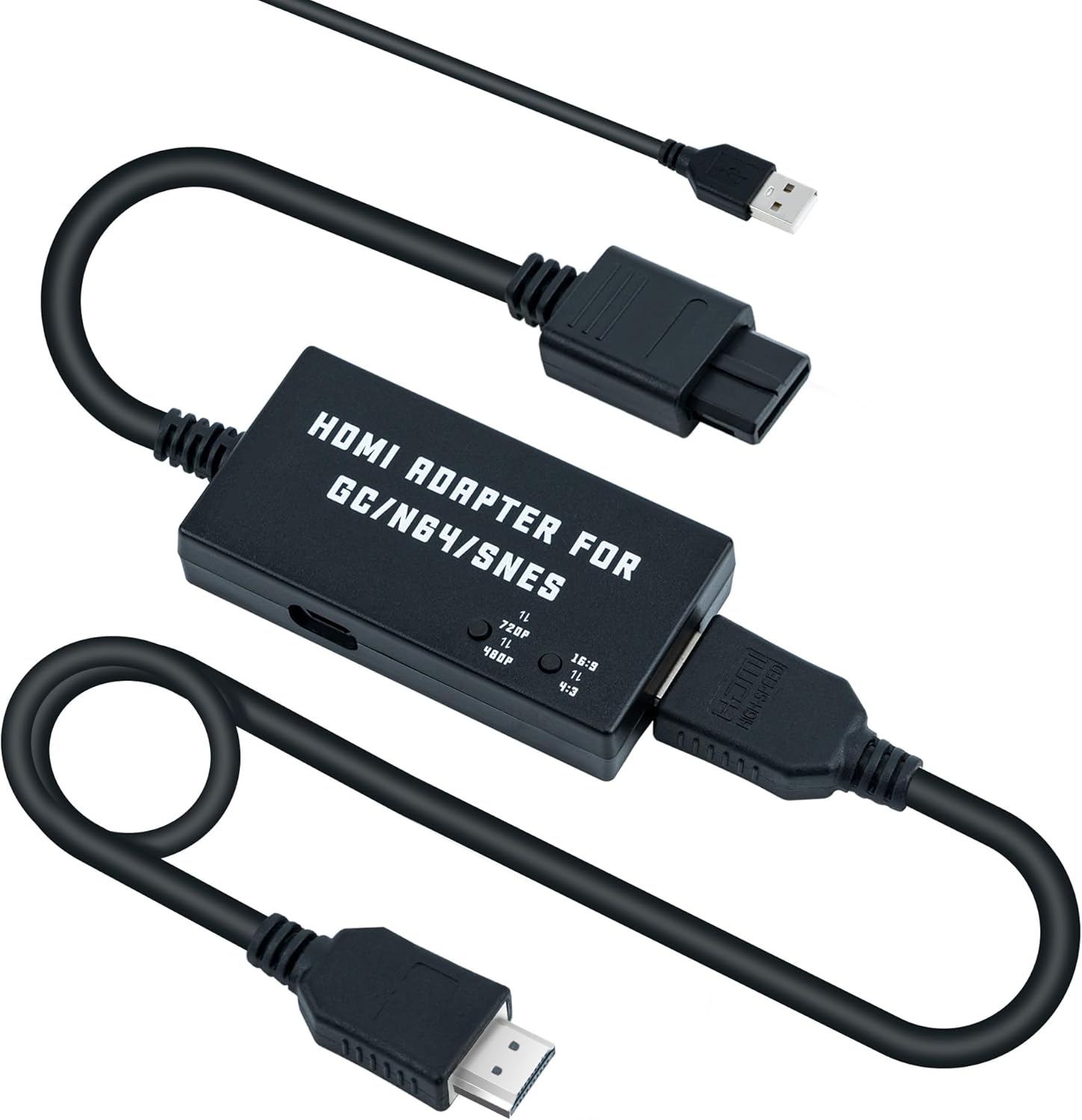 Mcbazel N64 To HDMI Converter, HDMI Cable for N64/SNES Console to HDTV Support 480/720p/ Stereo audio/ 16:9/4:3 Aspect Ratio