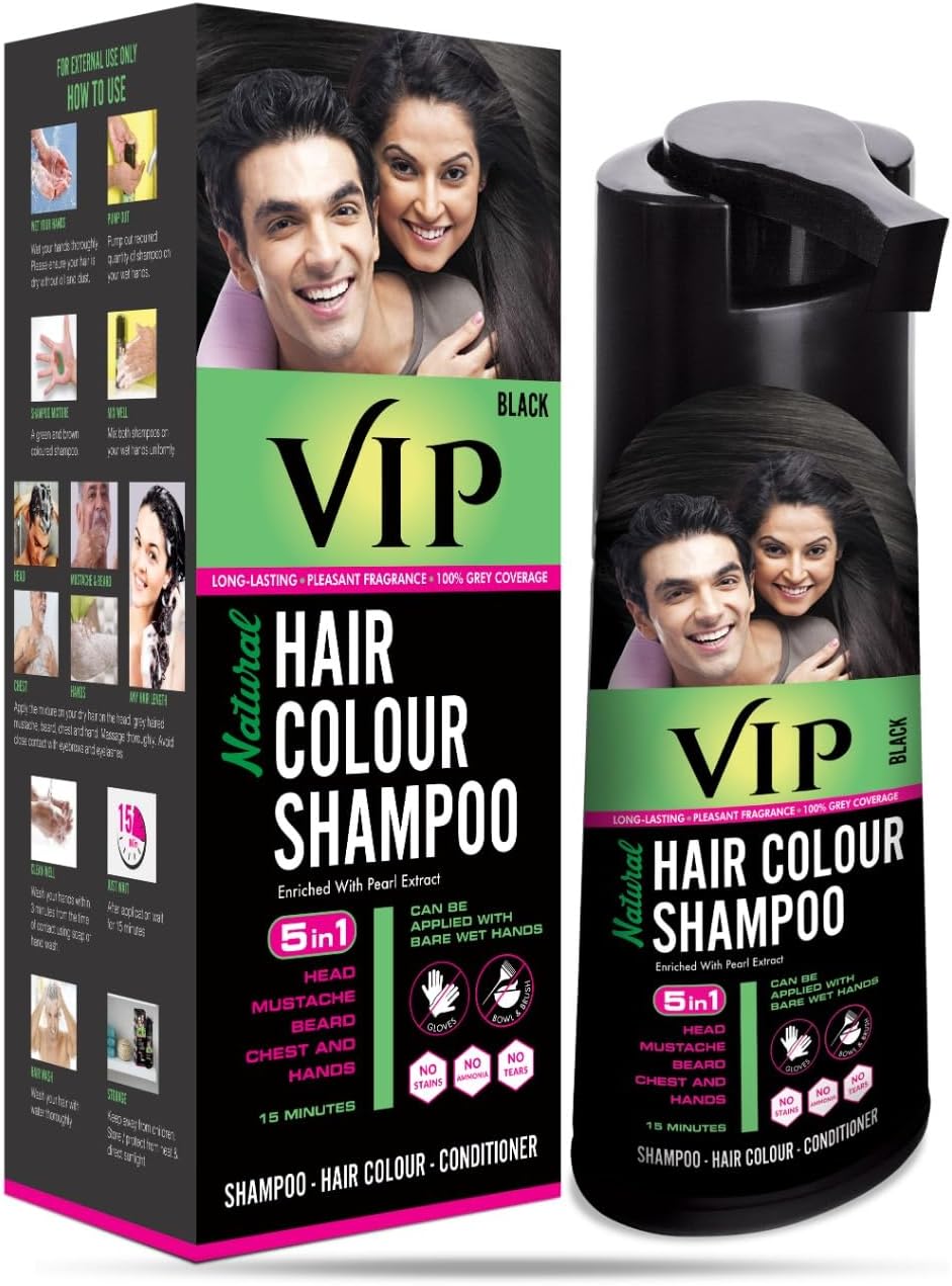 VIP 3 in 1 Hair Color Shampoo (180 ml)