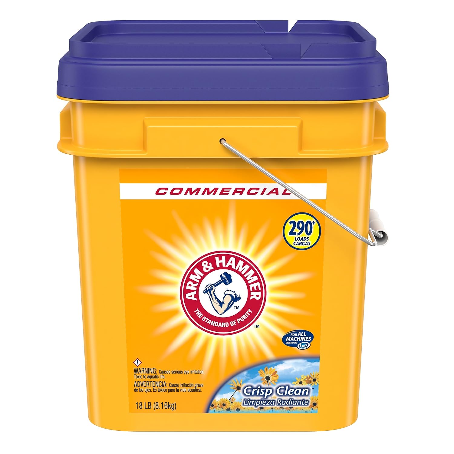 Arm & Hammer powder laundry detergent, crisp clean, 18 lb pail