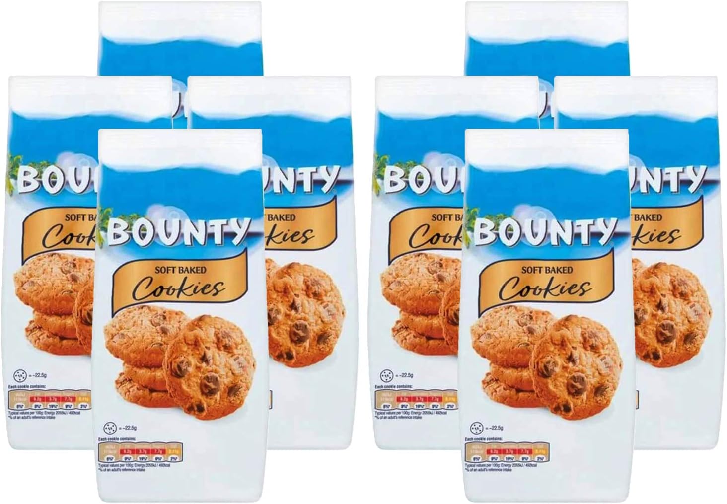 Bounty Soft Baked Cookies, Pack of 8, 1.44 kg