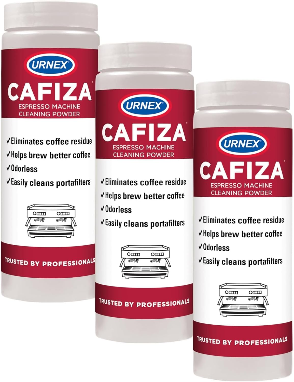 Urnex Cafiza Professional Espresso Machine Cleaning Powder 566 Grams - 3 Pack
