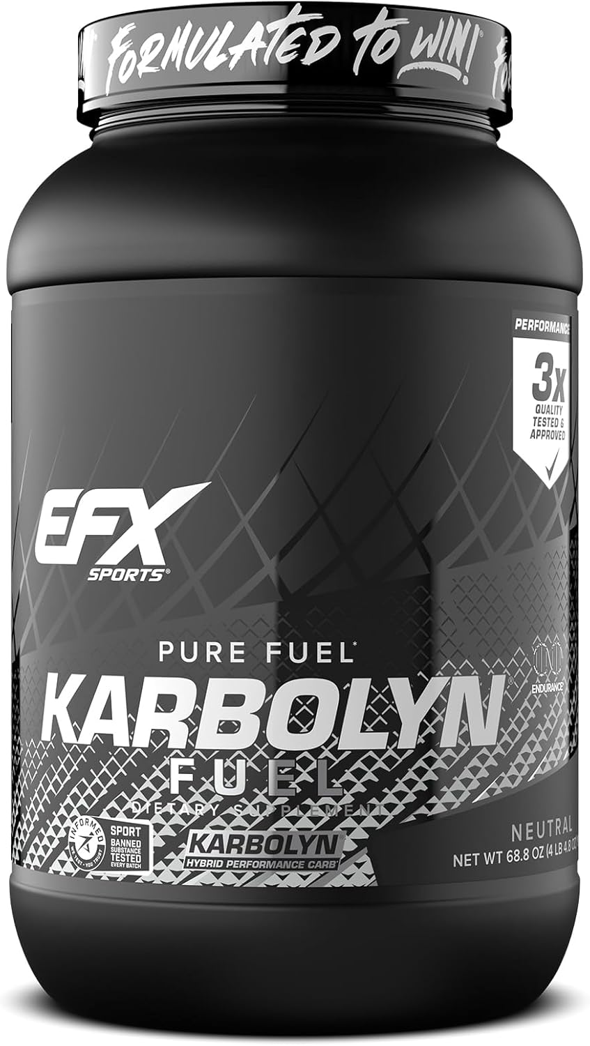 EFX Sports Karbolyn Fuel | Fast-Absorbing Carbohydrate Powder | Carb Load, Sustained Energy, Quick Recovery | Stimulant Free | 39 Servings (Neutral)