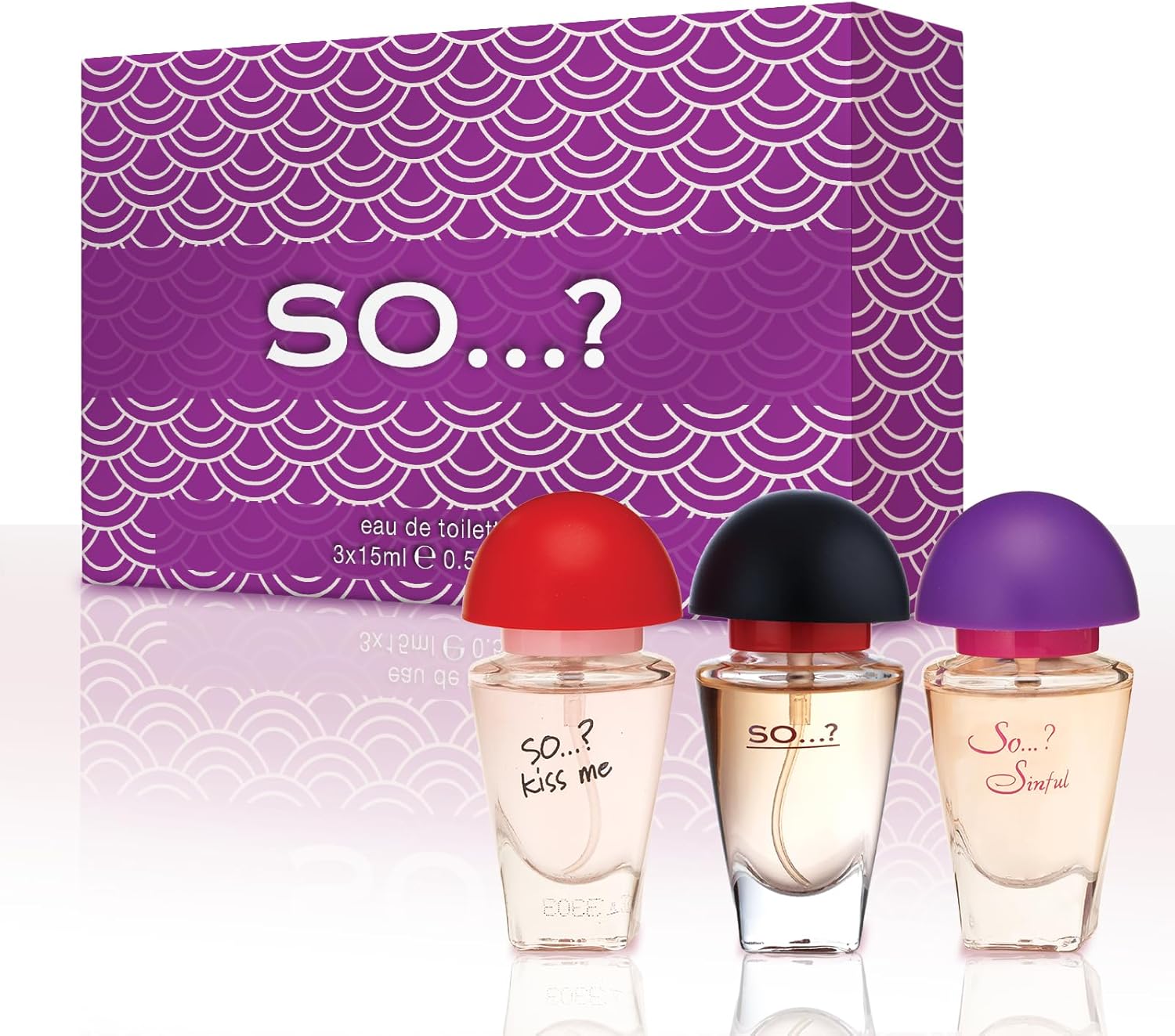 So…? Three for Me Womens Eau de Toilette Perfume Gift Set, Travel Size Perfume for Women (3x15ml)