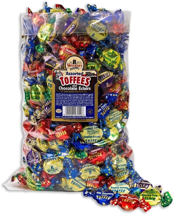 Toffee, Walker's Toffee, Bulk, 2.5kg, Wholesale, British, Traditional, Sweet, Treat, Confectionery, Snack (Assorted Toffee)