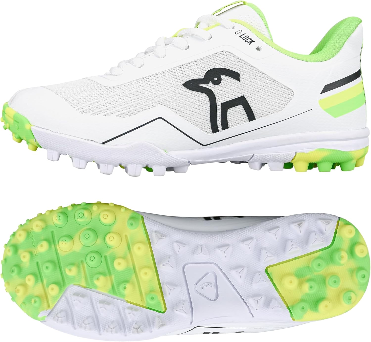 Kookaburra KC 5.0 Rubber Sole Cricket Shoe - Yellow/Green - 4