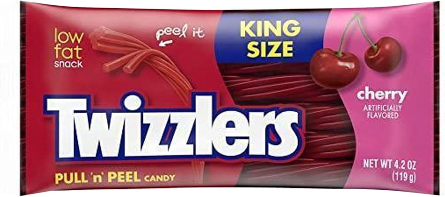 Twizzlers Pull 'n' Peel Cherry flavoured American Candy, 119g Bag