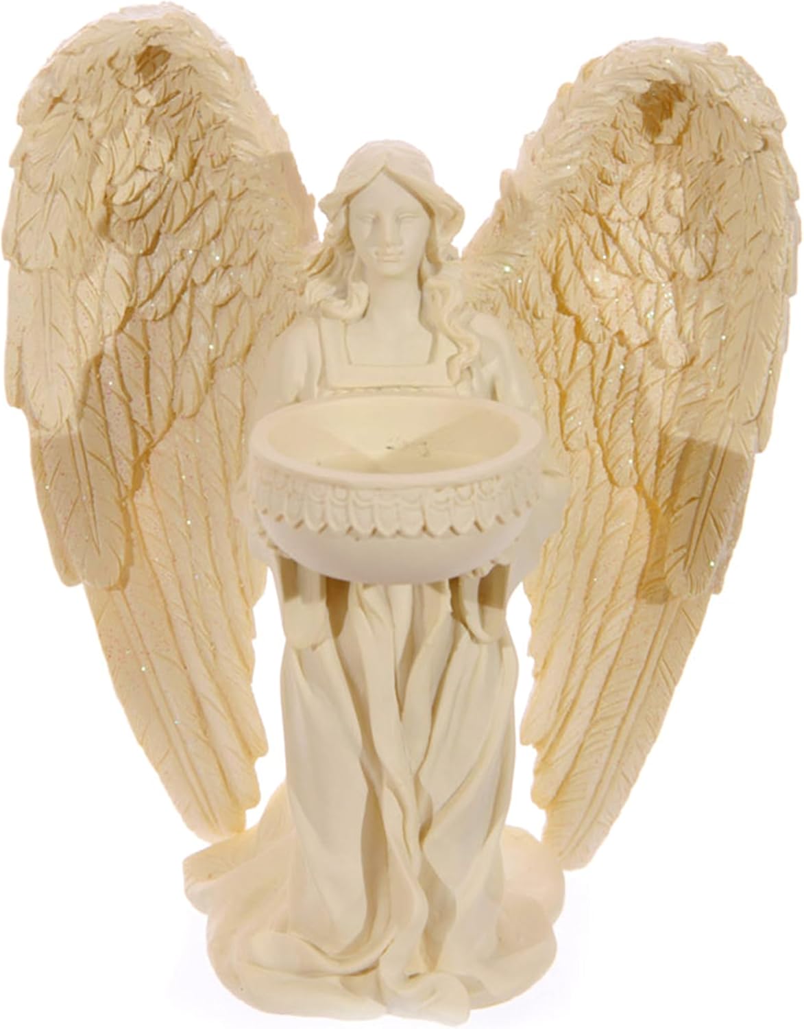 Puckator Kneeling Angel Figurine Tea Light Candle Holder - Bathroom Fireplace Shelf Ornament - Tealight Holders - Glass - New Home Gifts - Living Room Accessories - Gothic Agel Gifts For Women