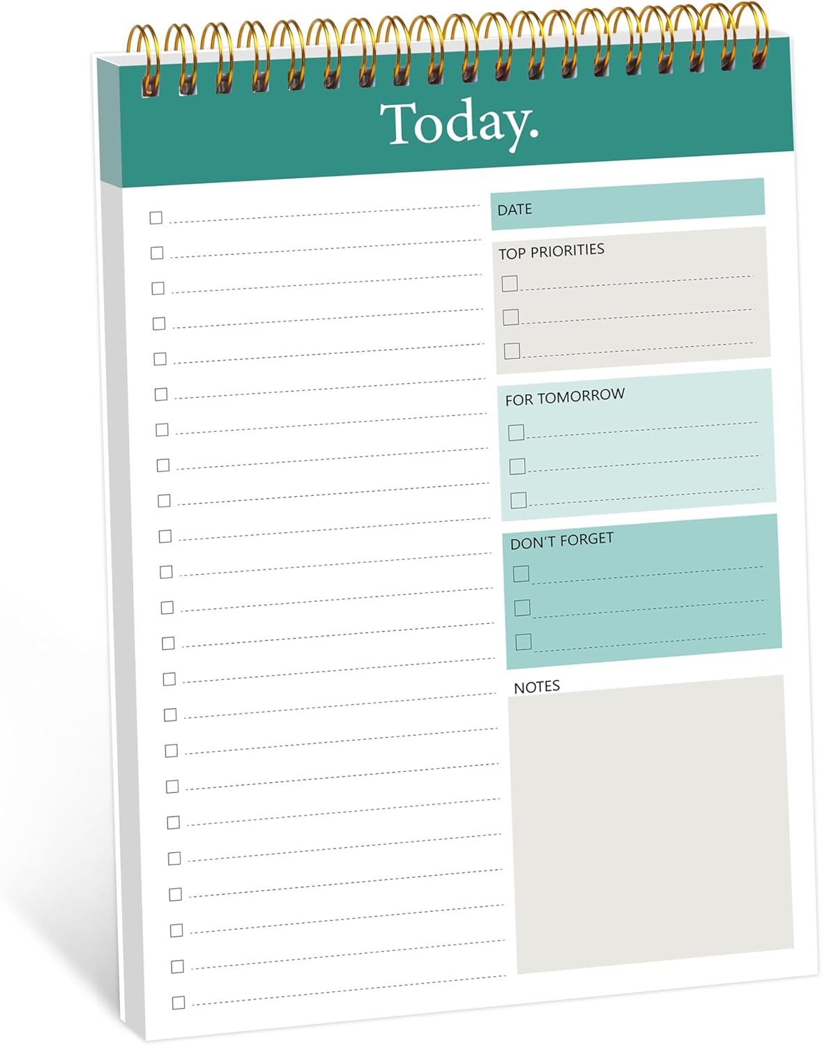 GOLDPEI To Do List Notepad - Daily Planner Notepad Undated 52 Sheets Tear Off, 6.5" x 9.8" Checklist Productivity Organizer with Hourly Schedule for Tasks