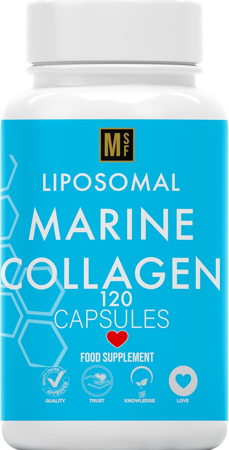 Liposomal Marine Collagen 120 High Strength Collagen Capsules 2760mg Hyaluronic Acid Vitamin C & Biotin | Collagen Supplements for Women & Men (Halal)