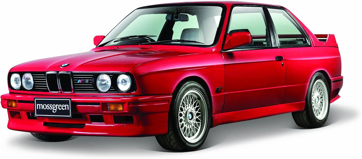 Bburago BMW M3 (E30) - 1:24 Scale - Incredibly Detailed Die-Cast Replica Collectible Super Car, Red