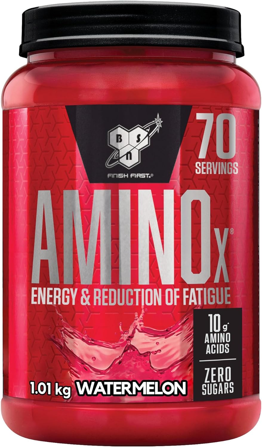 BSN Nutrition Amino X Supplement with Vitamin D, Vitamin B6 and Amino Acids, Watermelon Flavour, 70 Servings, 1 kg