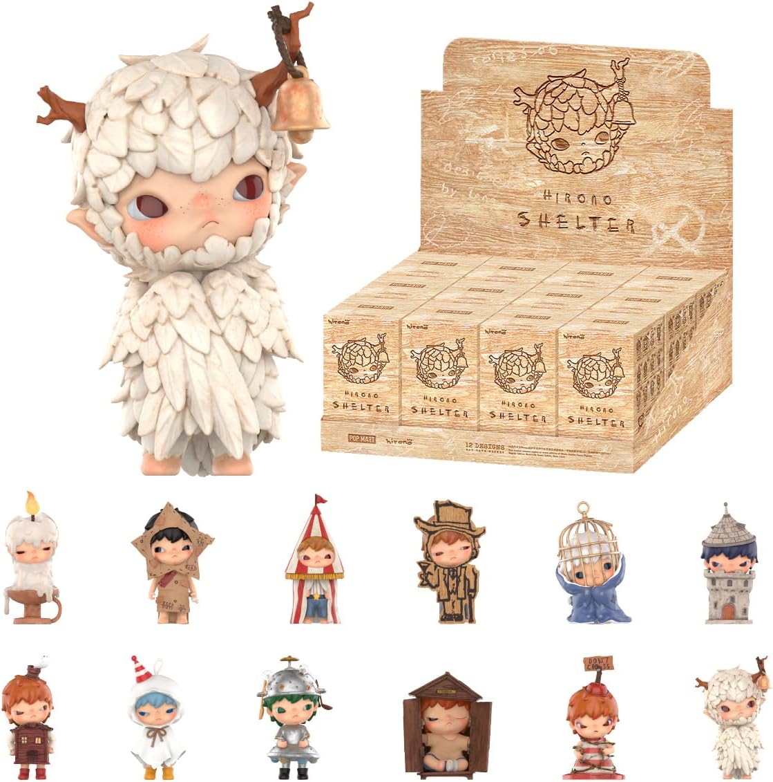 POP MART Hirono Shelter Series Figures Whole Set（12Boxes） 2.5 inches Articulated Character Premium Premium Design Gifts for Fan-Favorite Collectible Toy Art Action Figure