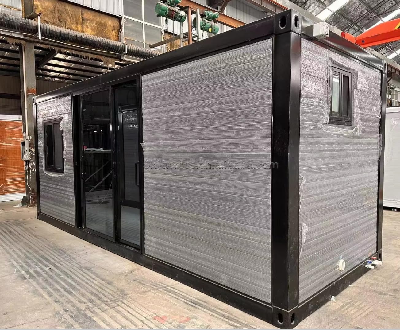 Air Conditioned Foldable Prefab Homes Prefab Homes 20ft Office Fully Equipped Expandable Container Moving House with Bathroom + Kitchen with Sun Protection