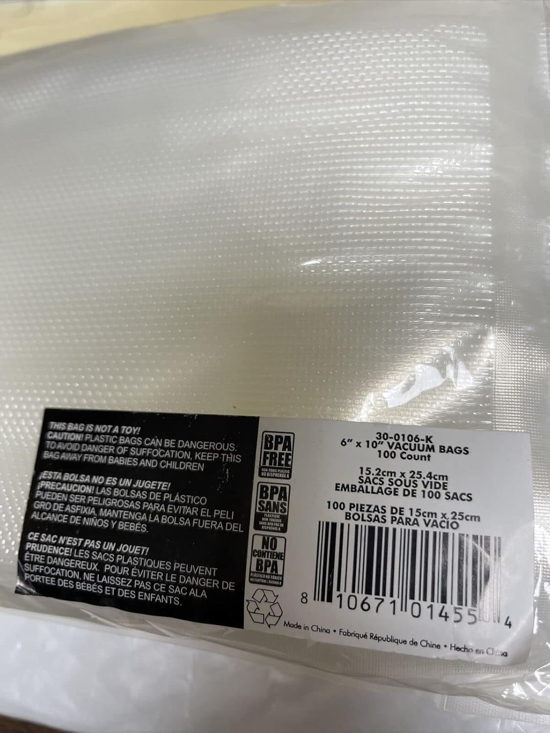 Weston 30-0106-K Vacuum Sealer Bags (100 Count), 6" x 10"