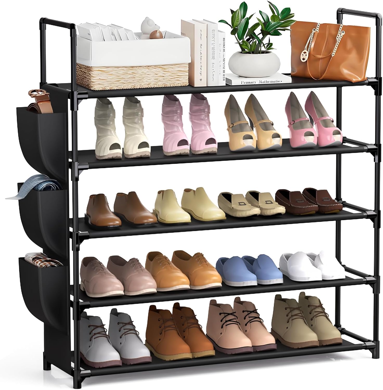 esonstyle 5 Tier Shoe Rack Organizer for 20-25 Pairs Space Saving Shoe Storage Shelf for Closet Entryway and Garage