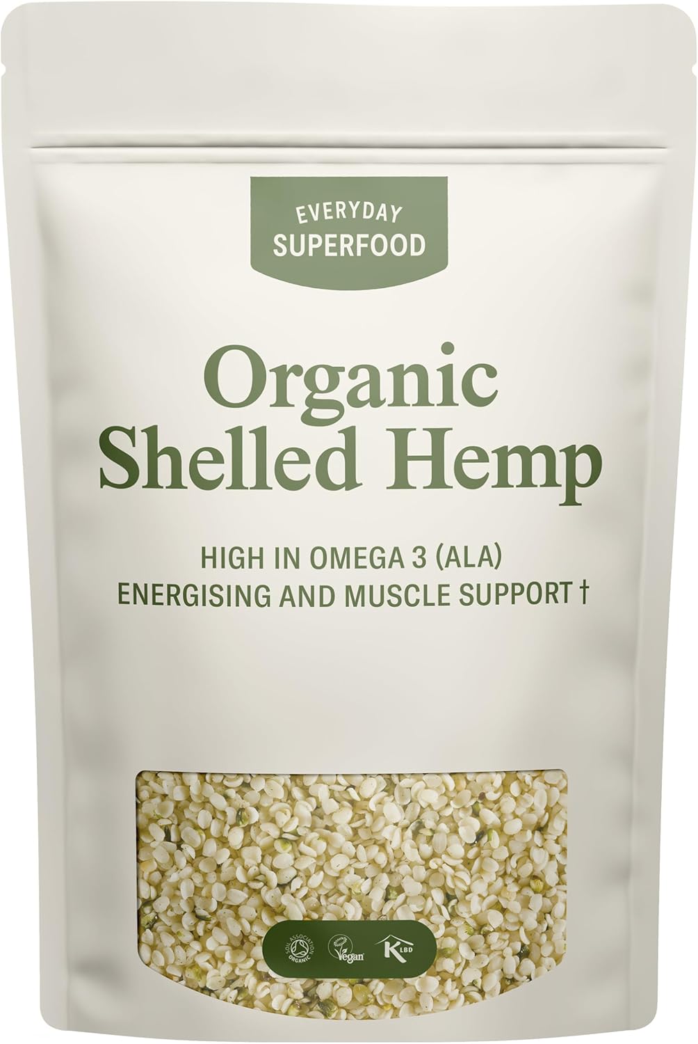 Everyday Superfood Organic Shelled Hemp 190g | European Hulled Hemp Seeds (Hemp Hearts)