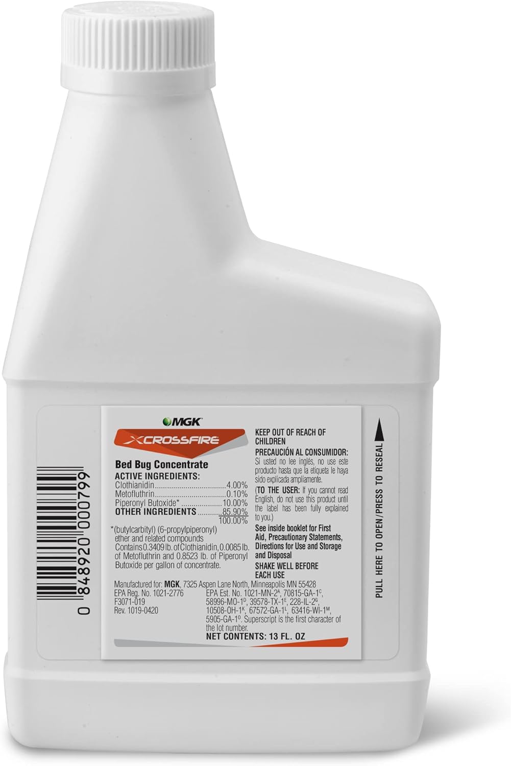 MGK Crossfire® Bed Bug Concentrate | Kills Pyrethroid-Resistant Bed Bug Strains | 13 oz | Non-Staining