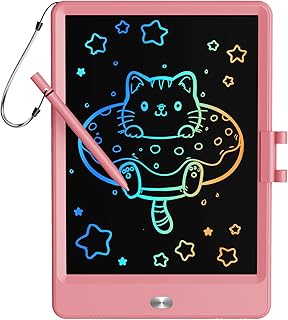 TEKFUN LCD Writing Tablet Doodle Board, 8.5inch Colorful Drawing Tablet Writing Pad, Kids Gifts Toys for 3 4 5 6 7 Year Old Kids, Erasable Doodle Pad Toddler Travel Car Toy Road Trip Activity (Pink)