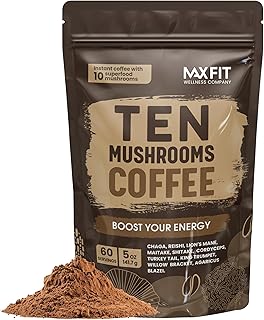 MAX FIT Coffee Powder (Pack of 60), 0.28 pounds | Immune Boosting, Focus, Gut Health Support | Arabica | Instant