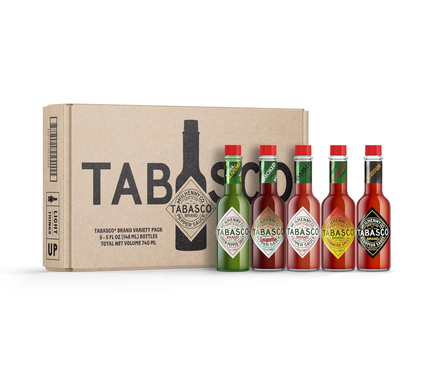 TABASCO Brand Hot Sauce Variety Pack, Gift Set Includes Five Different 5 Fl Oz Tabasco Hot Sauce Flavors, Perfect for Eggs, Pizza, Tacos, and More, 25 Fl Oz (Pack of 5)