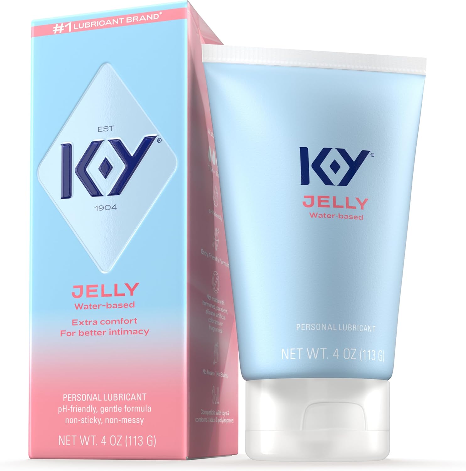K-Y Jelly Personal Lubricant, Body-Friendly Water-Based Formula, Safe for Anal Sex, Safe to Use with Latex Condoms. Glide into a Wetter, Better Experience Every Day. for Men, Women, Couples, 4 FL OZ