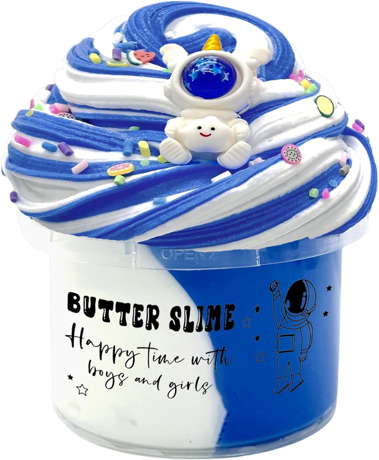 Blue Butter Slime, Super Soft and Non-Sticky Slime, DIY Slime Kit for Girls Boys, Kids Party Favors Slime Putty Toy