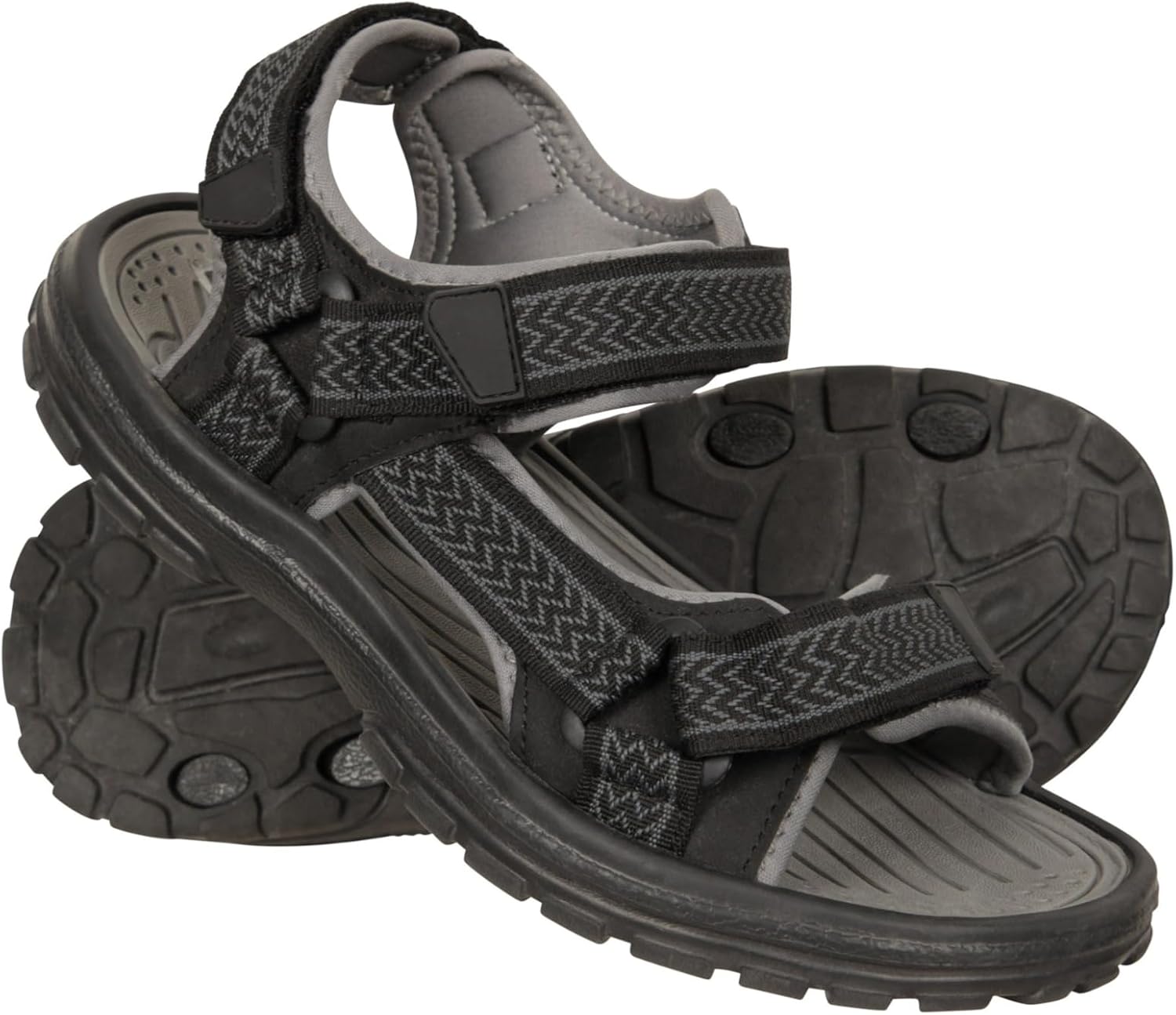 Mountain Warehouse Crete Mens Sandals - Durable Shoes, Sturdy Grip, Cushioned Footbed, Neoprene Lined, Hook & Loop Straps Beach Shoes - For Travel, Walking