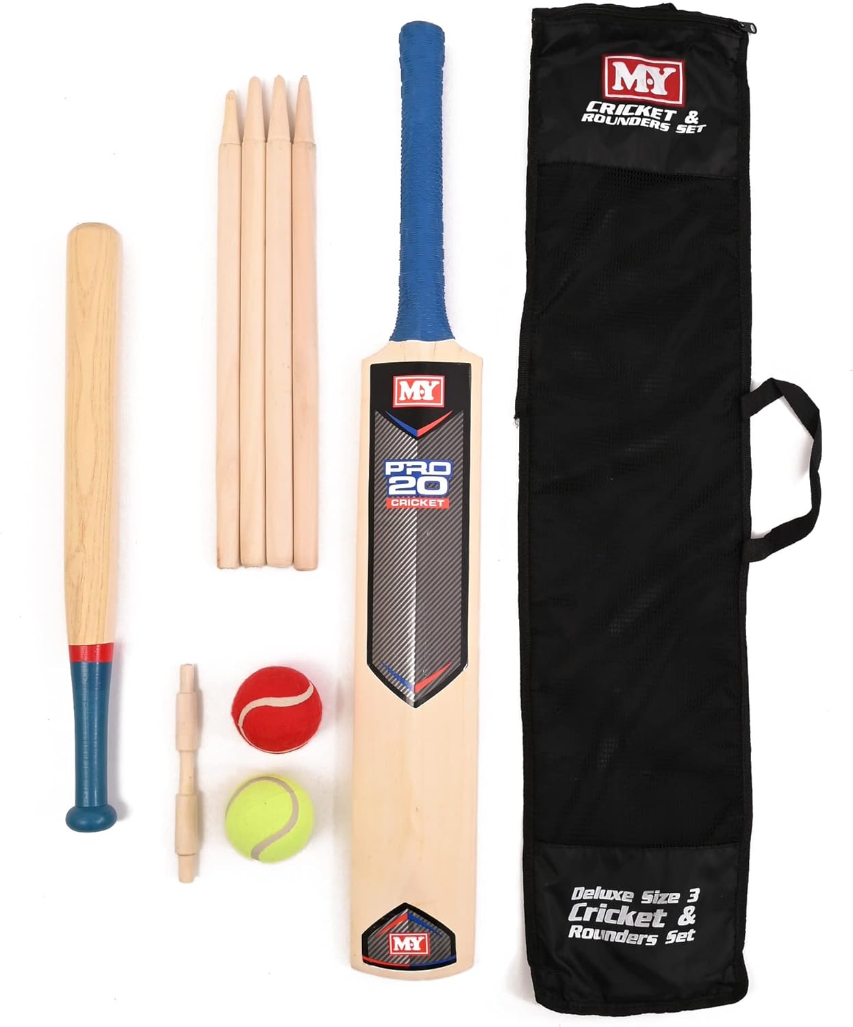 M.Y Size 3 Cricket & Rounders Outdoor Games 2-in-1 Set | Garden Games