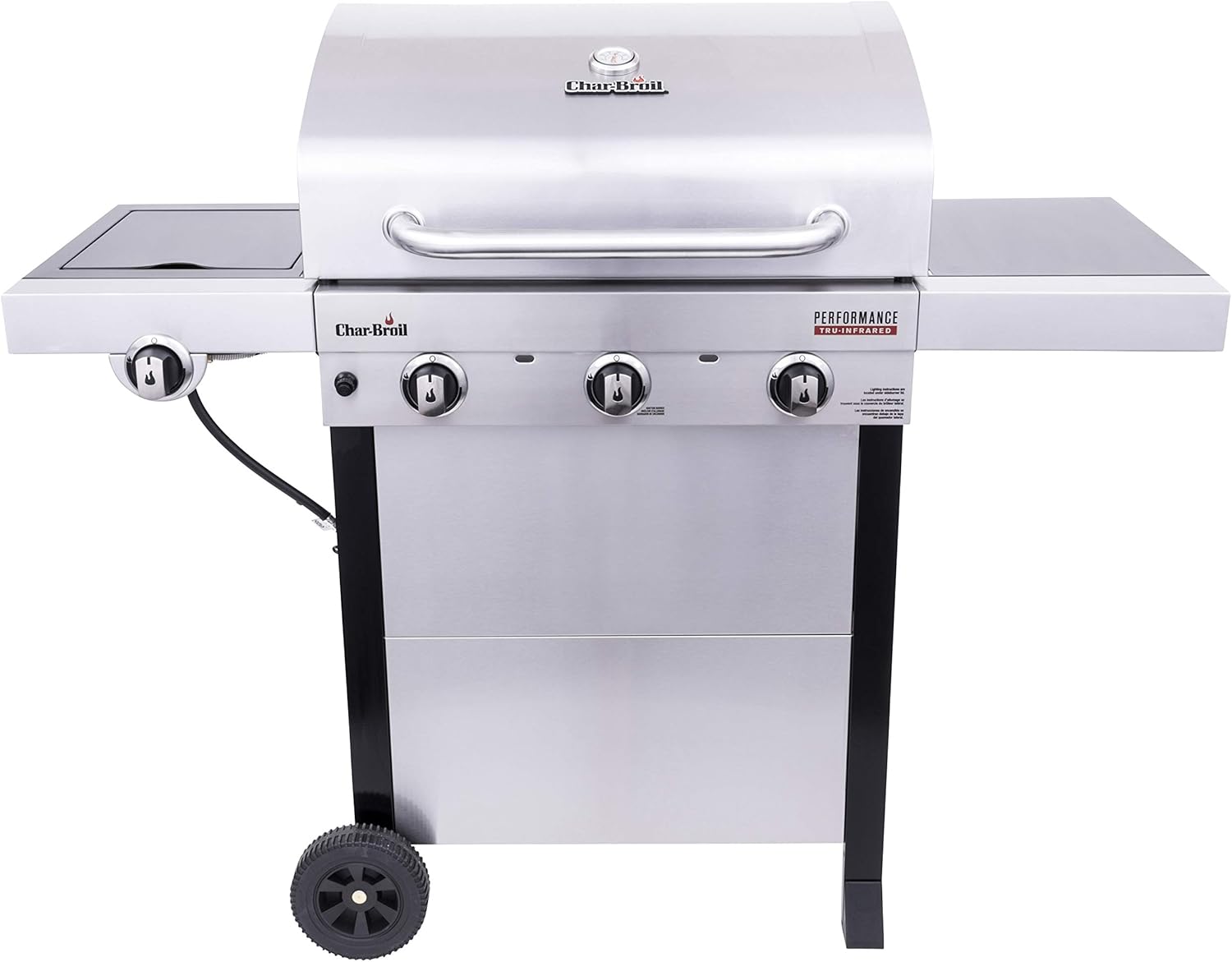Char-Broil® Performance Series™ TRU-Infrared Cooking Technology 3-Burner with Side Burner Cart Propane Gas Stainless Steel Grill - 463370719