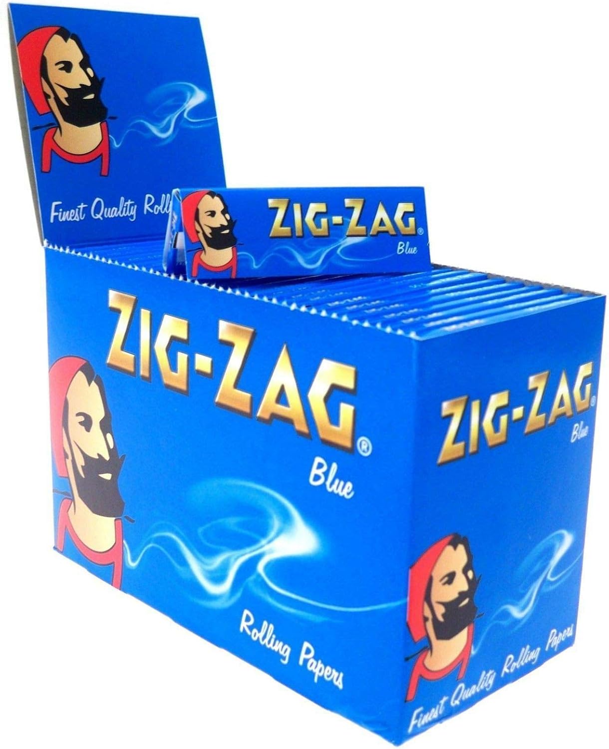Zig Zag Blue Standard Size Slow Burning Rolling Papers - Box of 100 Booklets by Trendz