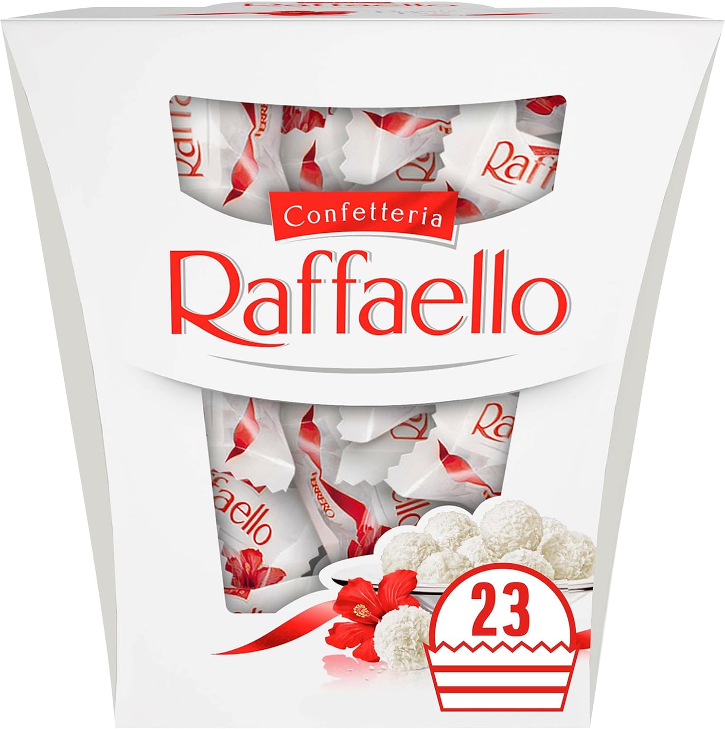 Ferrero Raffaello Pralines, Christmas Chocolate Gift, Gifts for Women and Men, Coconut Speciality with Coconut Filling and a Whole Almond, Box of 23 (230g)
