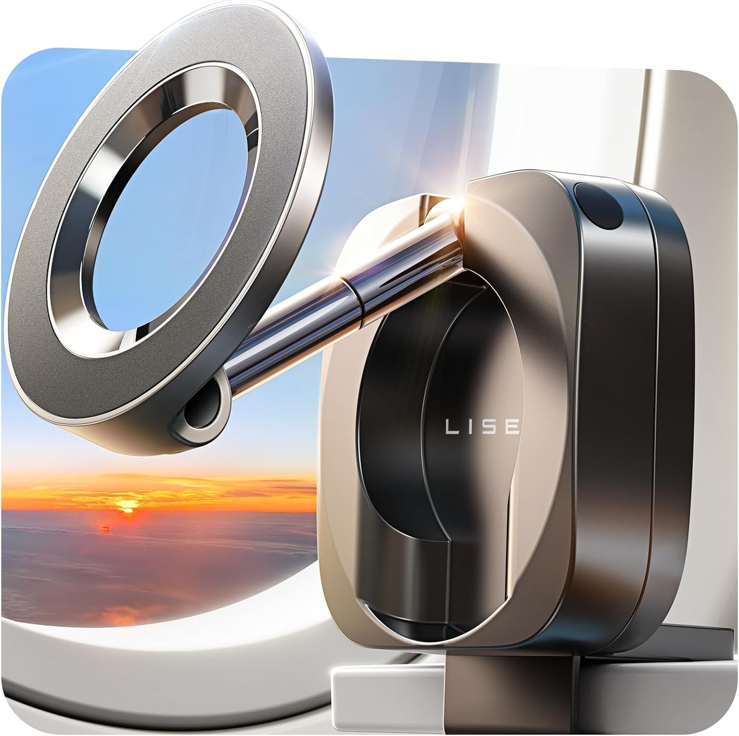LISEN Airplane Travel Essentials Phone Holder Long Flight Toddler Mini Traveling Essentials Kids Women Handsfree for MagSafe Travel Accessories Europe Vacation Cruise Essentials Phone Camera Mounts