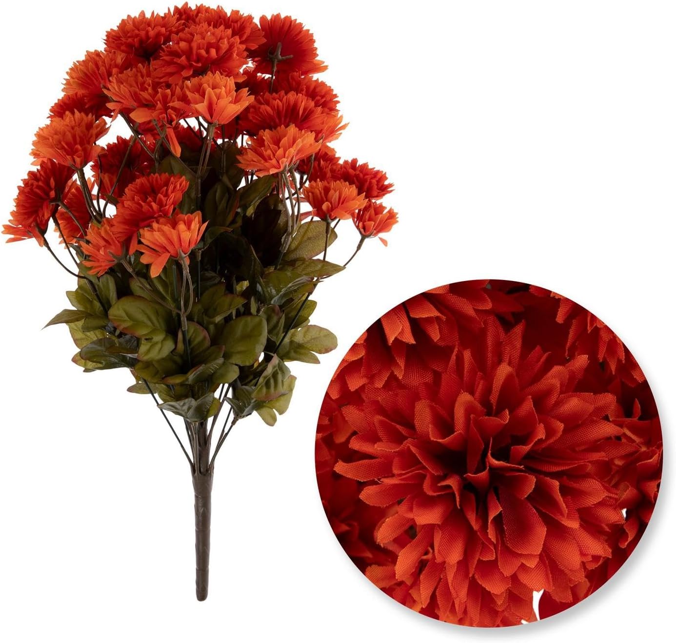 Hobby Lobby Mini Mum Bush Fall Artificial Flower Bushes Greenery Floral, Chrysanthemum (Orange)