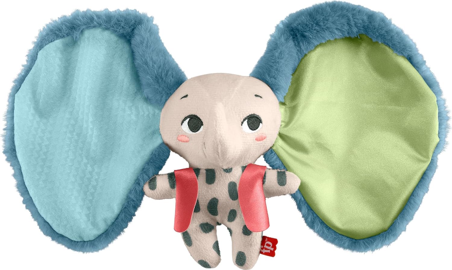 Fisher-Price Baby Sensory Toy Planet Friends All Ears Lovey, Plush Elephant for Newborns Ages 3+ Months, Made of 90% Recycled Plastic and FSC Certified Packaging, HKD63