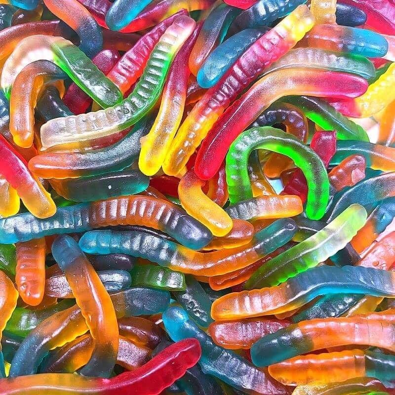Yummy Gummy Worms – Assorted Colours, 1kg Bulk Bag | Soft & Chewy Gummy Candy